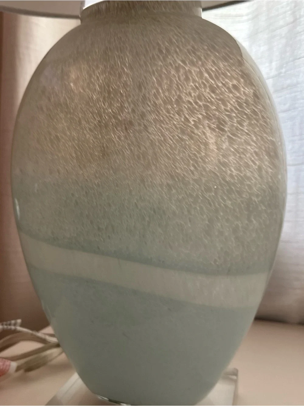 Pottery Barn Pair of Sea Glass Blue Ceramic Table Lamps